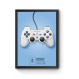 Poster Moldurado Game Retrô Controle Playstation Quadro