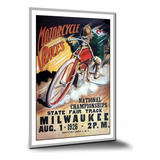 Pôster Motocicleta Propaganda Antiga Pôsteres Placa A3 F