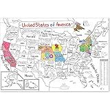 Pôster Para Colorir Mapa Dos Eua Da Dekali Designs – Pôster Para Colorir Gigante De 132 X 89 Cm Para Crianças – Pôster Para Colorir Jumbo Para Crianças Aprenderem Sobre Estados (dobrado)