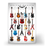Poster Placa Quadro Guitarras Famosas Guitar Heaven Coleção