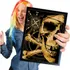 Poster Quadro Com Moldura Caveiras Piratas 03 A4 30x21cm