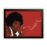 Pôster Quadro Decorativo Arte Jimi Hendrix Rock A3 30x42cm