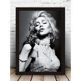 Pôster Quadro Madonna Moldura Com Vidro 33x43 #4
