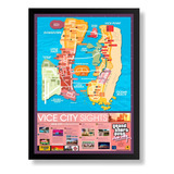 Poster Quadro Mapa Gta Vice City