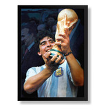 Poster Quadro Maradona Moldura