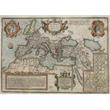 Pôster Retrô - Mapa Imperio Romano - Decor 33 Cm X 48 Cm