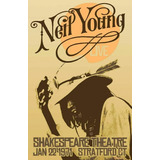 Poster Retrô - Neil Young 1971 Concert 30x45cm Plastificado