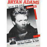 Poster Retrô Bryan Adams 1985 Tour Decor 33 Cm X 48 Cm