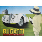 Poster Retrô Bugatti Atlantic Art Decor 33 Cm X 48 Cm
