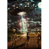 Pôster Retrô Ovni Ufologia Art Decora 33 Cm X 48 Cm