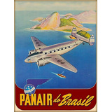 Poster Retrô Rio Panair Do Brasil Decor 33 Cm X 48 Cm