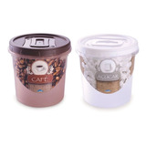 Pote Café E Açúcar Plastico - Kit 2 Pcs Plasutil