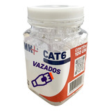 Pote Com 100 Pcs Conector Plug Rj45 Vazado Cat6 Link 