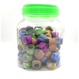 Pote Com 90 Mini Fitas Adesivas Gliter Decoradas Washi Tape