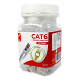Pote Conector Rj45 Cat6 Ez Crimp   50 Snap In Transparente