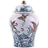 Pote De Gengibre De Porcelana Tradicional Chinesa Azul E Branca Com Tampa Pote De Cerâmica Decorativo E De Armazenamento Com Padrões Auspiciosos Usado Como Vaso De Flores Frasco De Fênix 