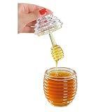 Pote De Mel- Meleira- Acrilica- Transparente- C-Tampa- E Pegador- 12 Cm
