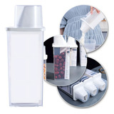 Pote De Plástico Hermético Para Cereais Copo Medidor 870ml Cor Branco