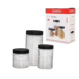 Pote De Vidro Fontana 3 Peças 1 7l 1 2l E 800ml Hauskraft