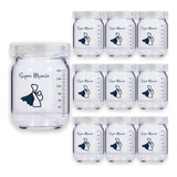 Pote De Vidro Para Leite Materno 150ml Super Mamãe   10 und