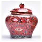Pote Decorativo De Gengibre Antigo Chinês Esmaltado Imperial Porcelana Pequeno Vermelho 