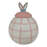Pote Decorativo Tampa Páscoa   Rosa