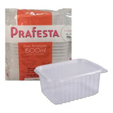 Pote Descartável 1500ml Microondas Freezer Marmita Fit 10un Cor Transparente