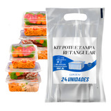 Pote Descartável 500ml Microondas Freezer Marmita Fit 24un