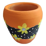 Pote Em Ceramica Pintado