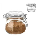 Pote Hermético De Vidro Com Tampa Fecho De Metal Fido 500ml