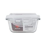 Pote Hermético De Vidro Quadrado 320ml Com Super Vedação 1 Unidade Cor Transparente