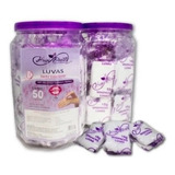 Pote Luvas Com Creme Emoliente 50 Pares Kit Manicure