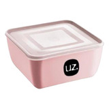 Pote Multiuso Premium Quadrado Rosa Sólido 500ml Uz