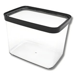 Pote Para Alimentos Helsim Modulus 150 4000ml Cor Transparente E Preto