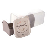 Pote Para Alimentos Plasútil Porta Biscoito Torrada 2 Litros Decorado Café Da Manhã Retro 2l Transparente