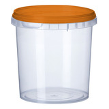 Pote Para Conservas E Alimentos C lacre 1 Litro 50 Unidades Cor Tampa Laranja