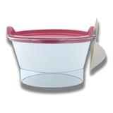 Pote Para Guardar Ração 1 Kg Com Tampa Rosa Scoop