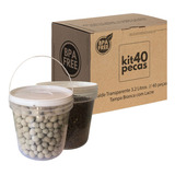 Pote Para Papinha 3 2 Litros Transparente 40 Pçs
