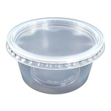 Pote Plástico 200ml Descartável Redondo C tampa 24 Unidades