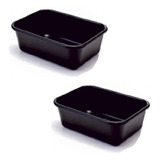 Pote Plástico Branco 490ml C tampa Delivery C 10un R 021 Cor Preto