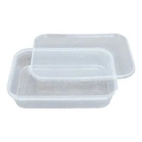 Pote Plástico Retangular Lacre Para Marmita 350ml C 10un Cor Transparente