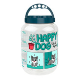 Pote Porta Ração Comedouro Cachorro Gato 3 6l Com Alça Cor Happy Dog