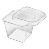 Pote Quadrado C tampa Bolo Prafesta 240 Unidades No Pote 250ml Cor Cristal