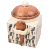 Pote Quadrado De Ceramica