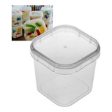 Pote Quadrado Descartável 220ml C tampa Bolo No Pote 200un 