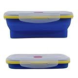 Pote Retrátil Para Marmita - Food Box-Marmitex-Armazenamento De Comida Para Congelar- Livre De BPA - Modelo- 500ml Azul