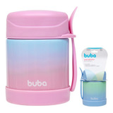 Pote Térmico Bebe Infantil Papinha Frutas Com Talher Buba