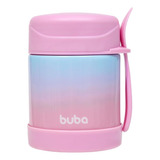 Pote Térmico Com Colher Azul Ou Rosa Degrade Bebê Blw Buba