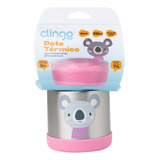 Pote Térmico Infantil Antivazamento 330ml Em Inox Clingo Cor Rosa