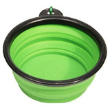 Pote Tigela Retrátil Comida Pet Comedouro Água Cães E Gatos Cor Verde